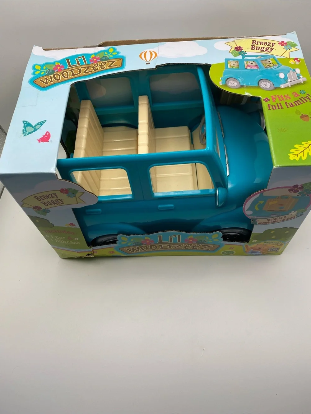 Lil' Woodzeez Turquoise Breezy Buggy Play Car with Detachable Suitcase